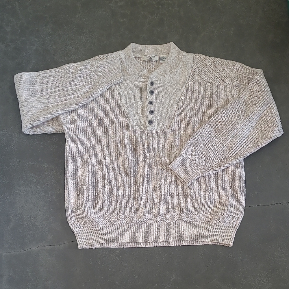 THE GREAT PLAINS 100% COTTON  HENLEY SWEATER